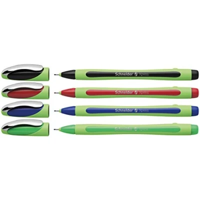 Obrázek Schneider Xpress Fineliner (inkoust vhodný pro dokumenty, tloušťka linky 0,8 mm, Made in Germany) 4dílná sada, tříděné
