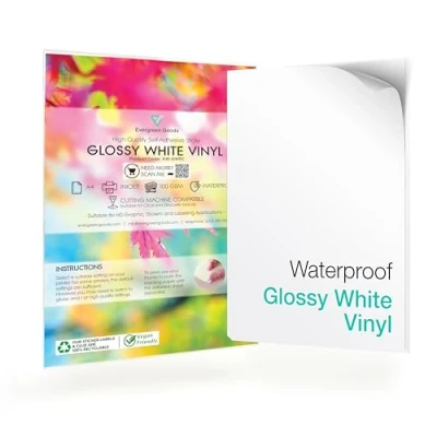Obrázek 20 Blatt A4 Glänzendes Weißes Vinyl Stickerpapier Wasserfestes Papier Bedruckbare Klebefolie Sticker Paper für Tintenstrahl und Laserdrucker, zum Bedrucken, Aufkleber