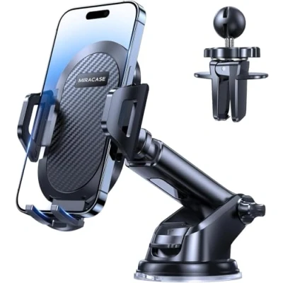 Obrázek Miracase držák mobilního telefonu do auta 3 v 1 na mobil s přísavkou a větráním Univerzální Auto kompatibilní se všemi smartphony (iPhone/Samsung/Huawei/LG/Xiaomi atd.)