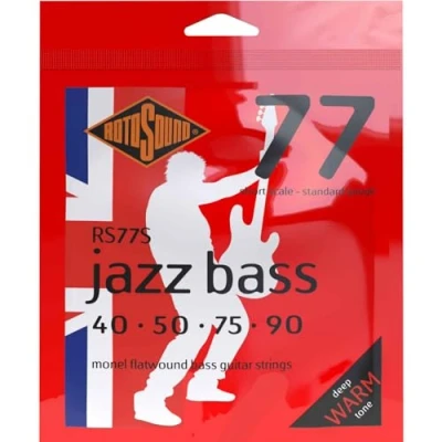 Obrázek Rotosound Černé nylonové struny pro elektrobasy, plochý drát, krátká menzura, standardní tloušťka 40 50 75 90