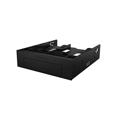 Obrázek ICY BOX 5251 3 Násobný Montážní rám pro 2 x 2,5 &quot; HDD/SSD A 1 3,5 HDD v 5,25 šachty, Schraubenlos, Anti vibration, přední clona