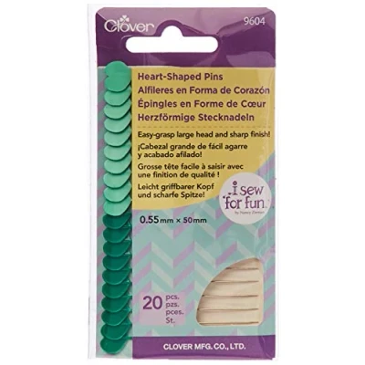 Obrázek Clover Pkg Herzförmige Pins, Packung mit 20, Baumwolle, Grün, Pack of 20