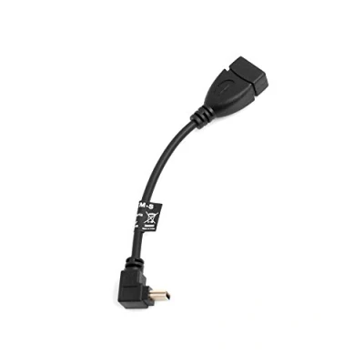 Obrázek System S Mini USB (male) 90 stupňů nahoru úhel On The Go Host kabel na typ A (female) adaptér OTG 13,5 cm