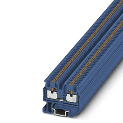 Obrázek PHOENIX CONTACT MPT 1,5/S BU Mini Durchgangsklemme, 500V Nennspannung, Nennstrom 17.5A, Push in Anschluss, Blau, 50 Stück