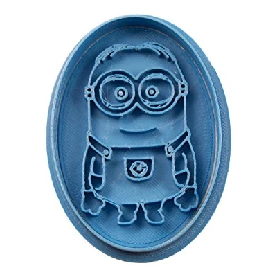 Obrázek Cuticuter Kinder Minion Oval Ausstechform, Blau, 8 x 7 1.5 cm