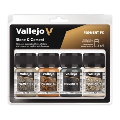 Obrázek Vallejo 073192 Pigment Set Stein und Beton, 35 ml (4er Pack)