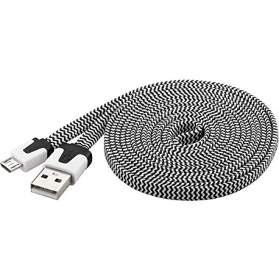 Obrázek PremiumCord kabel Micro USB 2. 0, A B 2 m, plochý textilní