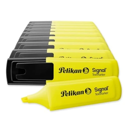 Obrázek Pelikan 803571 Zvýrazňovač Signal zářivě žlutý, 10 kusů ve skládací krabičce