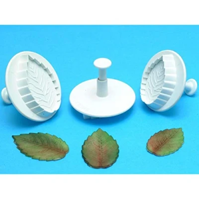 Obrázek PME RL530 Razítko s žilkovaným okvětním lístkem růží, malý, středně velký a formát, plast, bílá, Set of 3