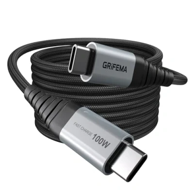 Obrázek GRIFEMA USB C Kabel [2m], 100W Schnellladen QC 4.0 auf C, Geflochtenes Nylon Ladekabel für iPhone 16/15 Pro, Samsung Galaxy S23 S22, iPad MacBook Air/Pro, Pixel 7, Tablets und mehr