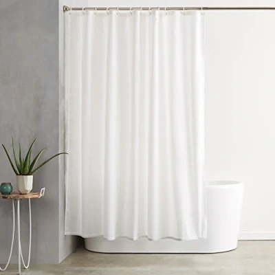 Obrázek Amazon Basics Sprchový závěs 180 x cm bílý, odolný vůči plísním a vodu odpuzující