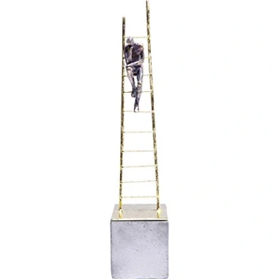 Obrázek Kare Designový dekorační předmět prvky Climbing Man, zlato, lezecký muž, dekorace pro chodbu, obývací pokoj, ložnici, 41 x 9 cm (v/š/h)