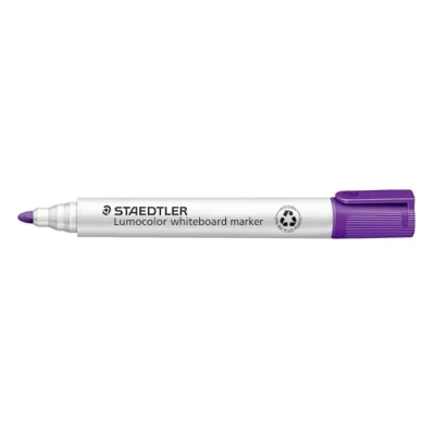 Obrázek STAEDTLER Popisovač na bílou tabuli Lumocolor, fialový, suchý a beze zbytku omyvatelný, kulatý hrot cca 2 mm šířka linie, vysoká kvalita Made in Germany, 10 fialových značek, 351 6