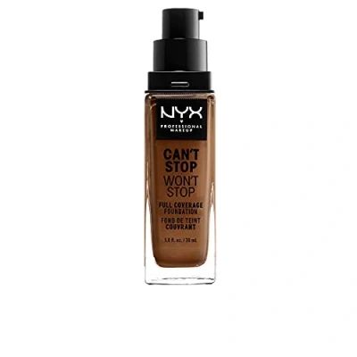 Obrázek NYX Professional Makeup Can&#039;t Stop Won&#039;t Full Coverage Foundation, dlouhotrvající, voděodolný, veganská receptura, matovaná pleť, barevný odstín: cappuccino