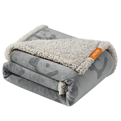 Obrázek Feandrea vodotěsná deka pro psy, sherpa fleece malé a středně velké kočky, 127 x 101 cm, L, lze prát v pračce, ochrana oboustranného potahu na pohovku, šedá PPB050G01