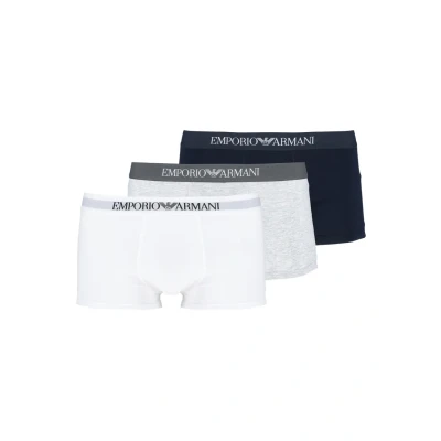 Obrázek Emporio Armani Trunk 3 PACK Boxerky, Muži, Velikost: Large, White/heather gray/navy blue