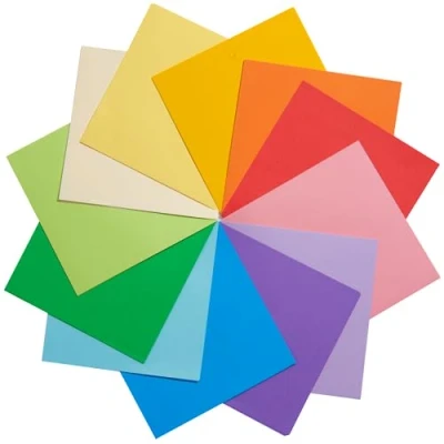Obrázek Barevný papír origami, 120 listů, 12 zářivých barev, 15,2 cm, 70 g/m², oboustranný čtvercový skládací pro kutilské projekty, děti a dospělé