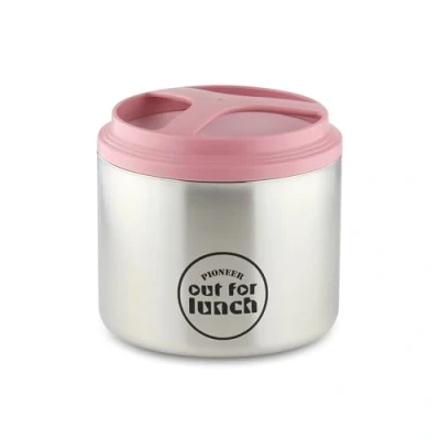Obrázek Pioneer HIB 1000/P vakuumisolierte Lunchbox, auslaufsichere Lebensmittel /Suppenflasche mit extra breiter Öffnung, 4 Stunden heiß, 8 kalt, 18/10 Edelstahl Rosa, 1 Liter
