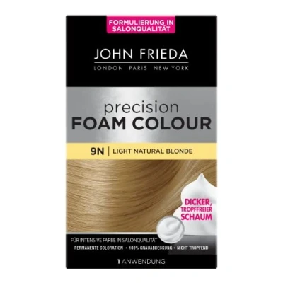 Obrázek John Frieda Precision Foam Colour barva: 9N Light Natural Blonde světlá blond permanentní barvení ve formě pěny perfektní, rovnoměrné pokrytí pro 1 použití