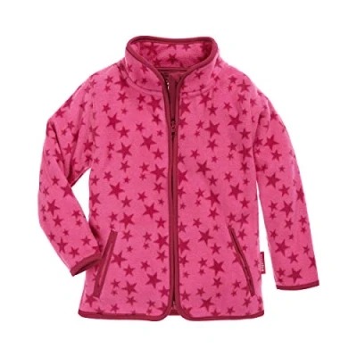 Obrázek Playshoes Unisex dětská fleecová bunda outdoorová horní díl, Růžové hvězdy