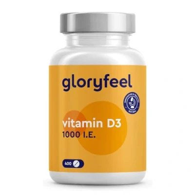 Obrázek Sluneční vitamín D 400 tablet (13 měsíců) laboratorně testovaný 1000 IU vitamínu D3 v jedné tabletě podporuje kosti, zuby, svaly a imunitní systém* bez přísad