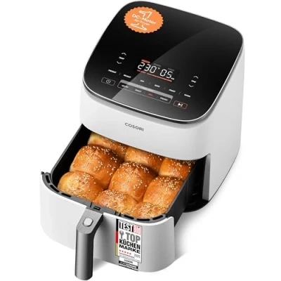 Obrázek Cosori horkovzdušná fritéza Turboblaze, fritéza, 9 v 1 XXL 6 l, tichý DC motor s 5 rychlostními stupni, grilování, pečení, kvašení, dehydratace, 87 receptů, 64%