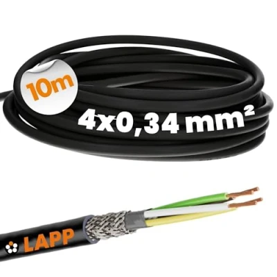 Obrázek 10 metrů Lapp 1030497 LiYCY stíněné řídicí vedení 4x0,34 mm² I odolné vůči UV záření Signální kabel 4žilový datový pro venkovní použití Pájecí propojovací LED připojovací