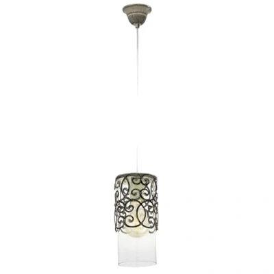 Obrázek EGLO závěsné svítidlo Cardigan, 1 závěsná lampa vintage, retro, z oceli a skla v hnědé patině, čiré, na jídelní stůl, do obývacího pokoje, s objímkou E27