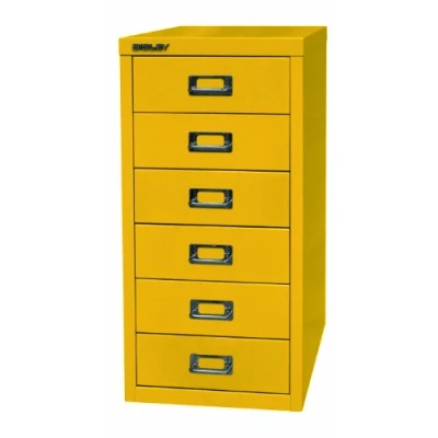 Obrázek BISLEY MultiDrawer, řada 29, DIN A4, 6 zásuvek, kov, 641 zinková žlutá, 38 x 27,9 59 cm