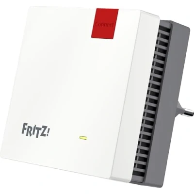 Obrázek AVM FRITZ!Repeater 1200 AX (Wi Fi 6 Repeater se dvěma rádiovými jednotkami: pásmo 5 GHz (až 2 400 MBit/s), 2,4 600 německá jazyková verze (český jazyk nelze zaručit)