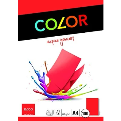Obrázek Elco 74616.92 Color balení se 100 listy kancelářského papíru, A4, 80 g, intenzivně červená, okna: ne