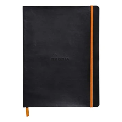 Obrázek Rhodia 117502C poznámkový sešit (s měkkou obálkou, linkovaný, 80 listů, 19 x 25 cm) černý