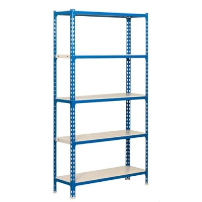 Obrázek Simonrack Schwerlastregal, Lagerregal, 180x90x30 cm, Metallregal, Kellerregal, Biegestelle 180 kg, 5 Fachböden, Blau/Weiss Simonclick