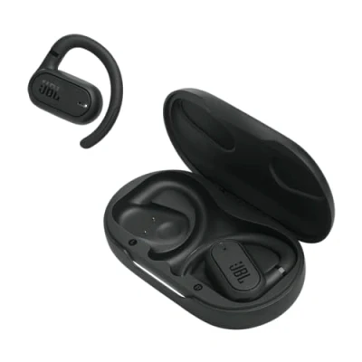 Obrázek JBL Soundgear Sense bezdrátová Bluetooth sluchátka s otevřenými ušima ochrana proti stříkající vodě a pohodlná v černé barvě