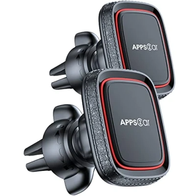 Obrázek APPS2Car 2 Stücke N52 Handyhalterung Auto Magnet Lüftung, Universal 360 KFZ Handyhalter mit 6 Starke &amp; Metallplatten, für iPhone, Samsung, Huawei