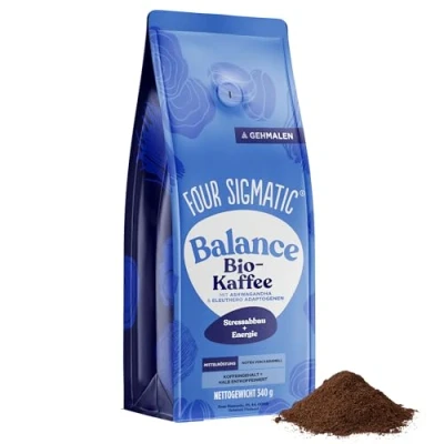 Obrázek Adaptogen Ground Coffee by Four Sigmatic Medium pražená a fair with Ashwagandha, Chaga Mushroom, Eleuthero and Tulsi Focus Energy Boosting 12oz Bag