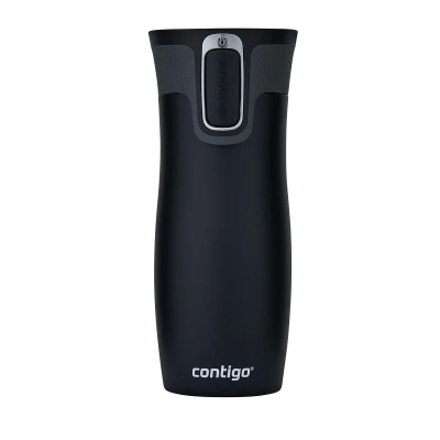 Obrázek Contigo Thermobecher West Loop Autoseal, Edelstahl Isolierbecher, Reisebecher, Kaffebecher To Go, auslaufsicher, 100% dicht, hält bis zu 5h heiß/12h kalt, 470 ml, BPA frei, Black