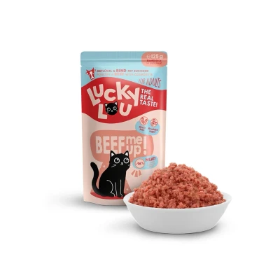 Obrázek Kapsička LUCKY LOU Lifestage Adult s drůbežím a hovězím masem 125g