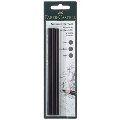 Obrázek FABER CASTELL 117498 uhelná tužka PITT bez mastnoty, balení 3 ks
