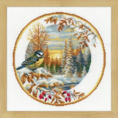 Obrázek Riolis vyšívání křížkovým stehem sada obrázek s zelí krmící, bavlna, vícebarevná, 30 x 1 cm