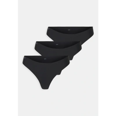 Obrázek Under Armour Underwear PURE Stretch NO SHOW Thong Solid 3 PACK Tanga, Ženy, Velikost: Small, Black