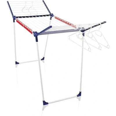 Obrázek Leifheit Stojanový sušák Pegasus 200 Solid s délkou sušení 20 m na 2 prádla, prádlo dlouhé se 4 držáky malé díly, šatní tyče a 5 kosticemi [Amazon Exclusive]