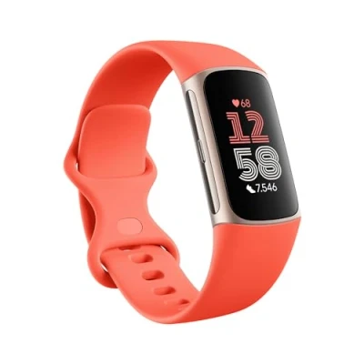 Obrázek Fitbit Charge 6 Zlatá (Oranžový Silikonový Náramek)