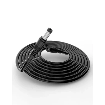 Obrázek Tonton 3metrový DC prodlužovací kabel 12 V připojovací DC/DC spojovací spojka pro síťový zdroj CCTV bezpečnostní kamera IP 3M (černý)