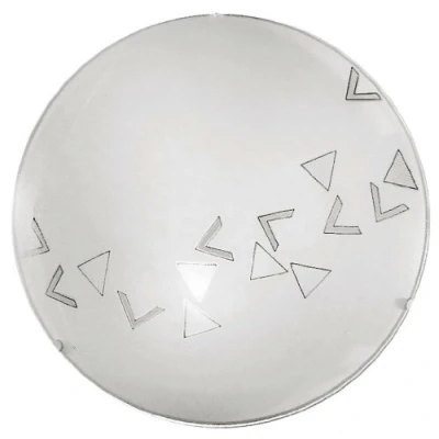 Obrázek EGLO stropní lampa Mars, 1 plamenné nástěnné svítidlo, svítidlo z oceli, barva: bílá, sklo: bílé satinované motiv trojúhelníky, objímka: E27