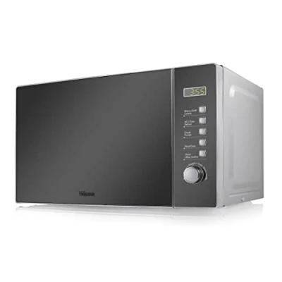 Obrázek Tristar Kombinovaná mikrovlnná trouba, 800 W, 20 litrů, 8 stupňů výkonu, funkce grilování 1000 rozmrazování, časovač, zrcadlové dveře, stříbrná, MW 2705