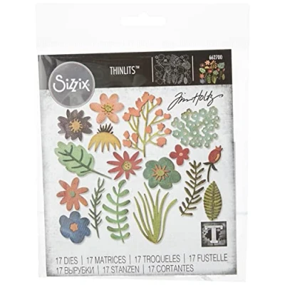 Obrázek Sizzix Vykrajovací šablony Thinlits 662700, Tim Holtz, 17 ks, jedna velikost, ocel, Funky Floral#3, 19,1 x 14,4 0,4 cm