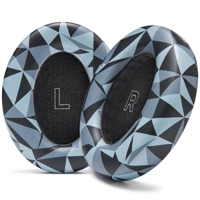 Obrázek WC PadZ QC Ultra vylepšené náušníky pro Bose QuietComfort Ultra, vyrobené společností Wicked Cushions vylepšený komfort a tloušťka Geo Grey