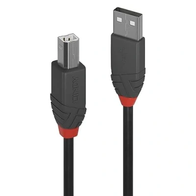 Obrázek LINDY 36675 5m USB 2.0 Typ A an B Kabel, Anthra Line Anthrazit