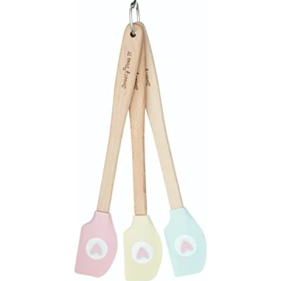 Obrázek KitchenCraft Sweetly Does It mini Spatulas, sada 3 ks, lze mýt v myčce, silikonová stěrka na těsto, 28 x 18 cm, 1